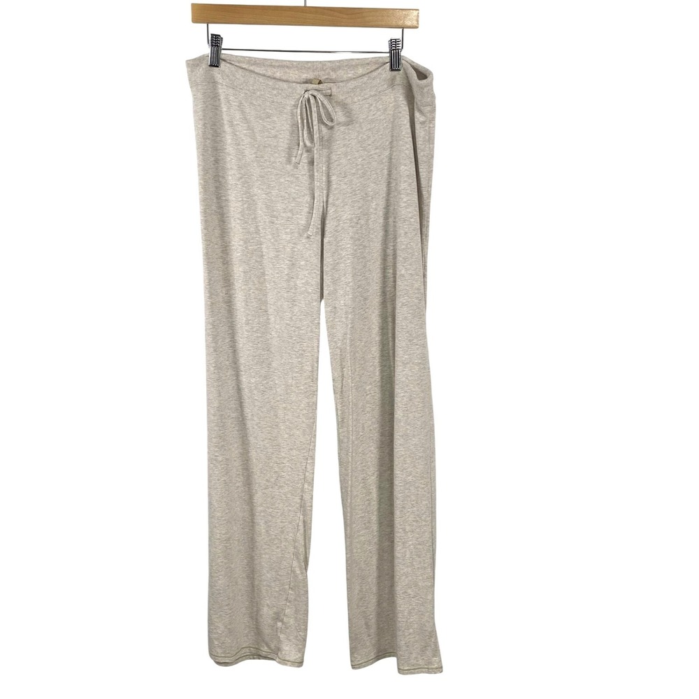 Skims Sweatpants Womens XL Beige Wide-Leg Knit Drawstring Elastic Waist Comfort